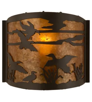 12"W Ducks in Flight Wildlife Wall Sconce