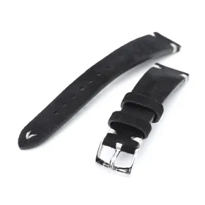 20mm Black Quick Release Italian Suede Leather Watch Strap,  Beige St.