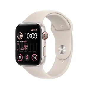 Apple Watch SE (2nd Gen) [GPS   Cellular 44mm] Smart Watch w/Starlight Aluminum Case & Starlight Sport Band - M/L.