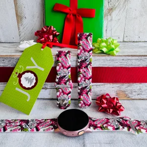 Festive Tags & Tidings Print Silicone Band For Samsung Watch