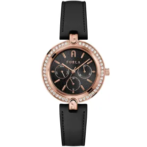 Furla WW00030002L3 Logo Black leather Womens Watch