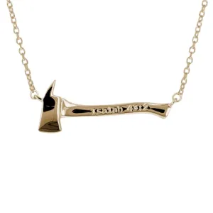 Gold Mini Firefighter Axe Necklace