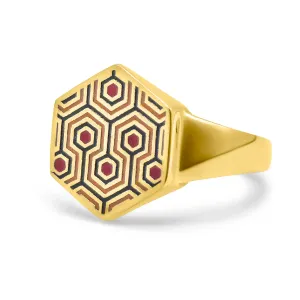 Gold Overlook Hexagon Ring