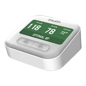 iHealth® Clear Wireless Blood Pressure Monitor, Standard, 8.6" to 16.5" Cuff, 4.7" x 4.6" x 2.0"