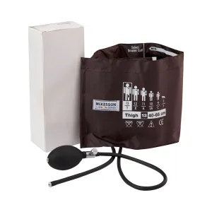 McKesson Lumeon™ Blood Pressure Cuff and Bulb, Nylon Cuff, X-Large Cuff, Brown, 40 - 66 cm, Thigh