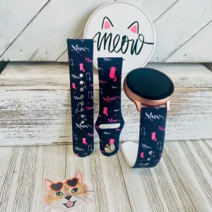 Meow Print Silicone Band For Samsung Watch