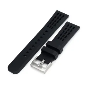 Ocellus Black Quick Release FKM Rubber Sports Watch Strap, 20mm or 22mm