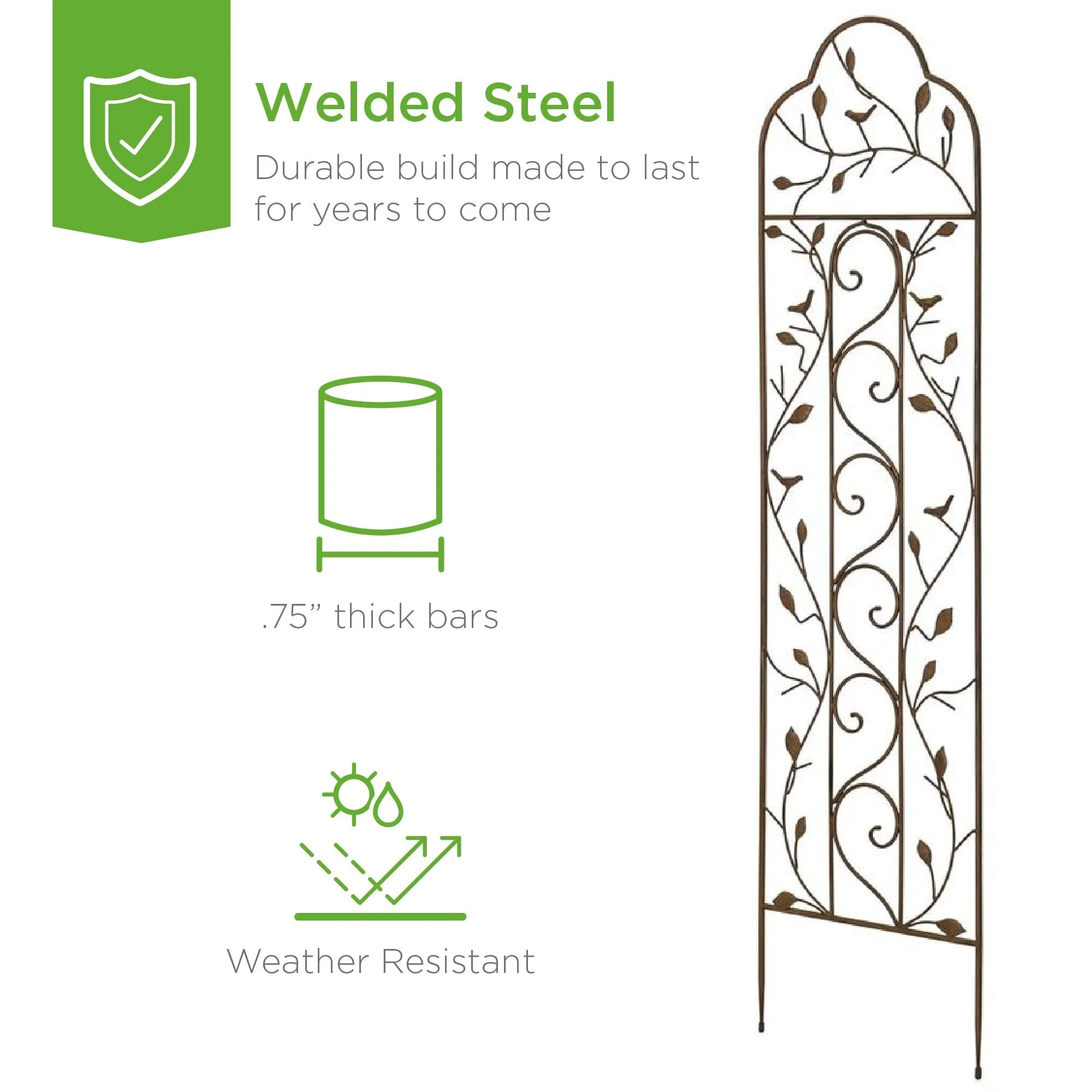 Set of Two Iron Arched Garden Trellis