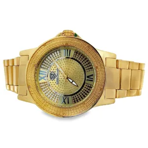 Sport Dial Gold Super Techno .10cttw Real Diamond Watch